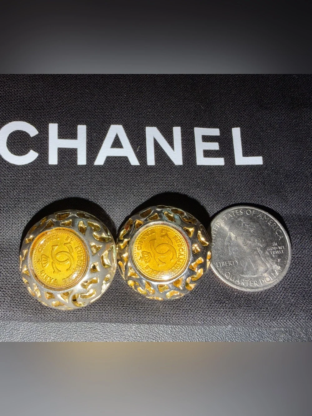 Vintage CHANEL Rubcamel Paris Gold-Tone Earrings